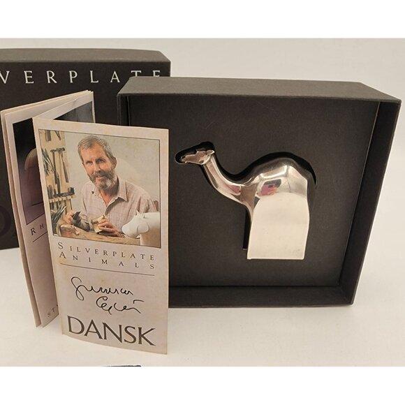 Vintage Dansk Silverplate Camel Figurine Gunnar Cyren Holiday Decor Paperweight - Picture 2 of 8